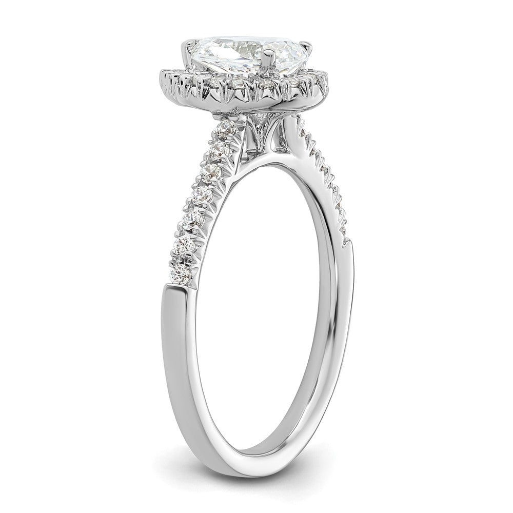 14k White Gold Halo (Holds 3/4 carat (7.7x5.00mm) Pear Center) 1/3 carat Diamond Semi-mount Engagement Ring
