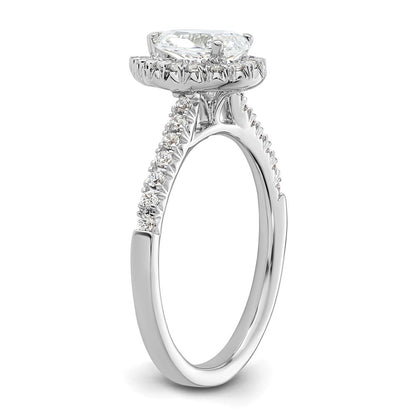14k White Gold Halo (Holds 3/4 carat (7.7x5.00mm) Pear Center) 1/3 carat Diamond Semi-mount Engagement Ring