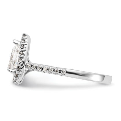14k White Gold Halo (Holds 1 carat (8.7x5.6mm) Pear Center) 3/8 carat Diamond Semi-mount Engagement Ring