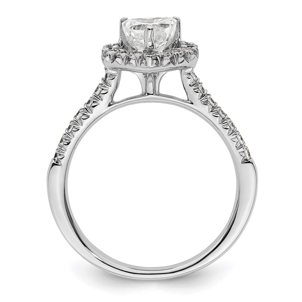 14k White Gold Halo (Holds 3/4 carat (6.00mm) Heart Center) 1/3 carat Diamond Semi-mount Engagement Ring