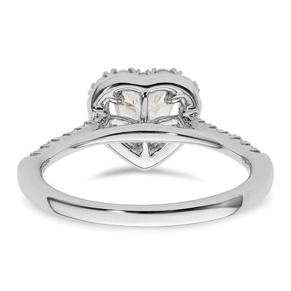 14k White Gold Halo (Holds 3/4 carat (6.00mm) Heart Center) 1/3 carat Diamond Semi-mount Engagement Ring