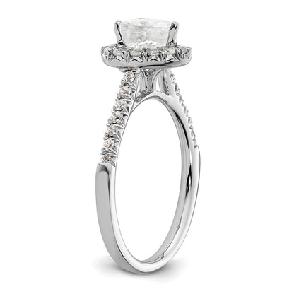 14k White Gold Halo (Holds 3/4 carat (6.00mm) Heart Center) 1/3 carat Diamond Semi-mount Engagement Ring