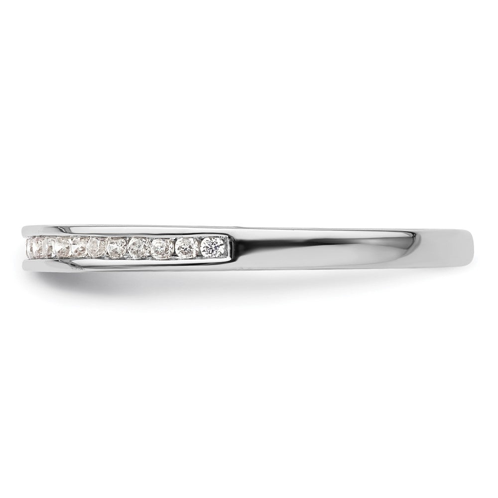 14k White Gold 1/10 carat Diamond Complete Channel-set Wedding Band