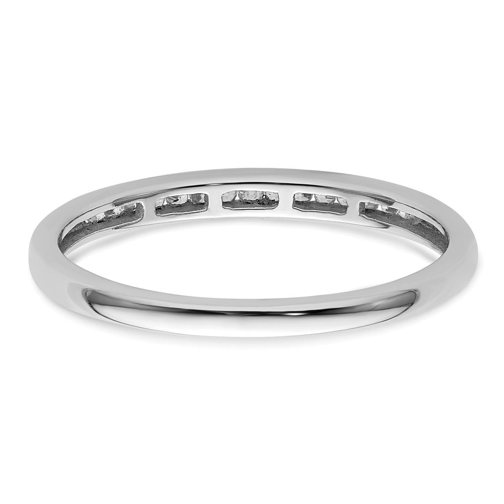 14k White Gold 1/10 carat Diamond Complete Channel-set Wedding Band