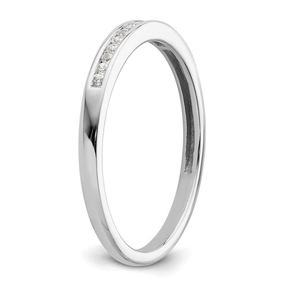 14k White Gold 1/10 carat Diamond Complete Channel-set Wedding Band