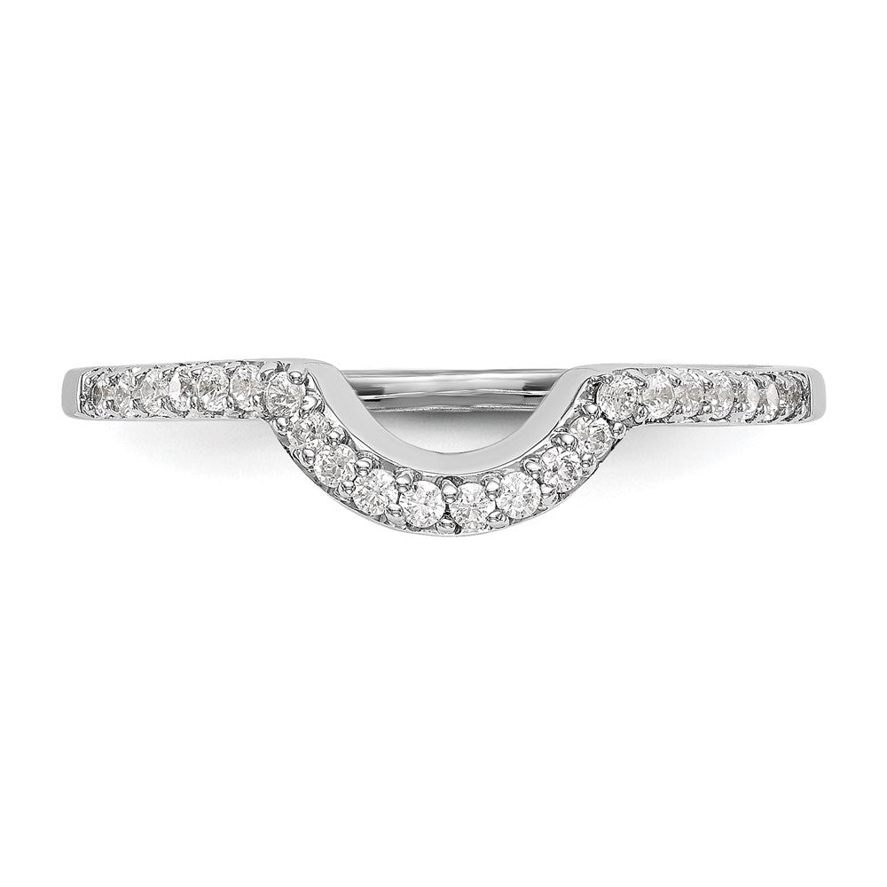 14k White Gold Contoured Wedding Band