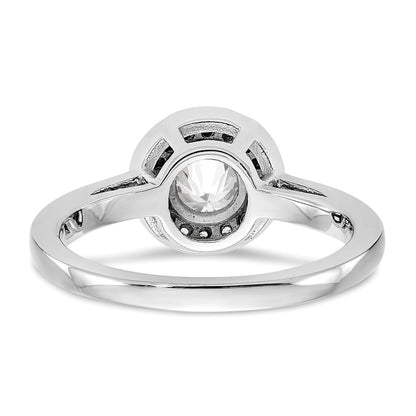 14K White Gold Halo (Holds 3/4 carat (6.5mm) Round Center) 1/6 carat Diamond Semi-Mount Engagement Ring
