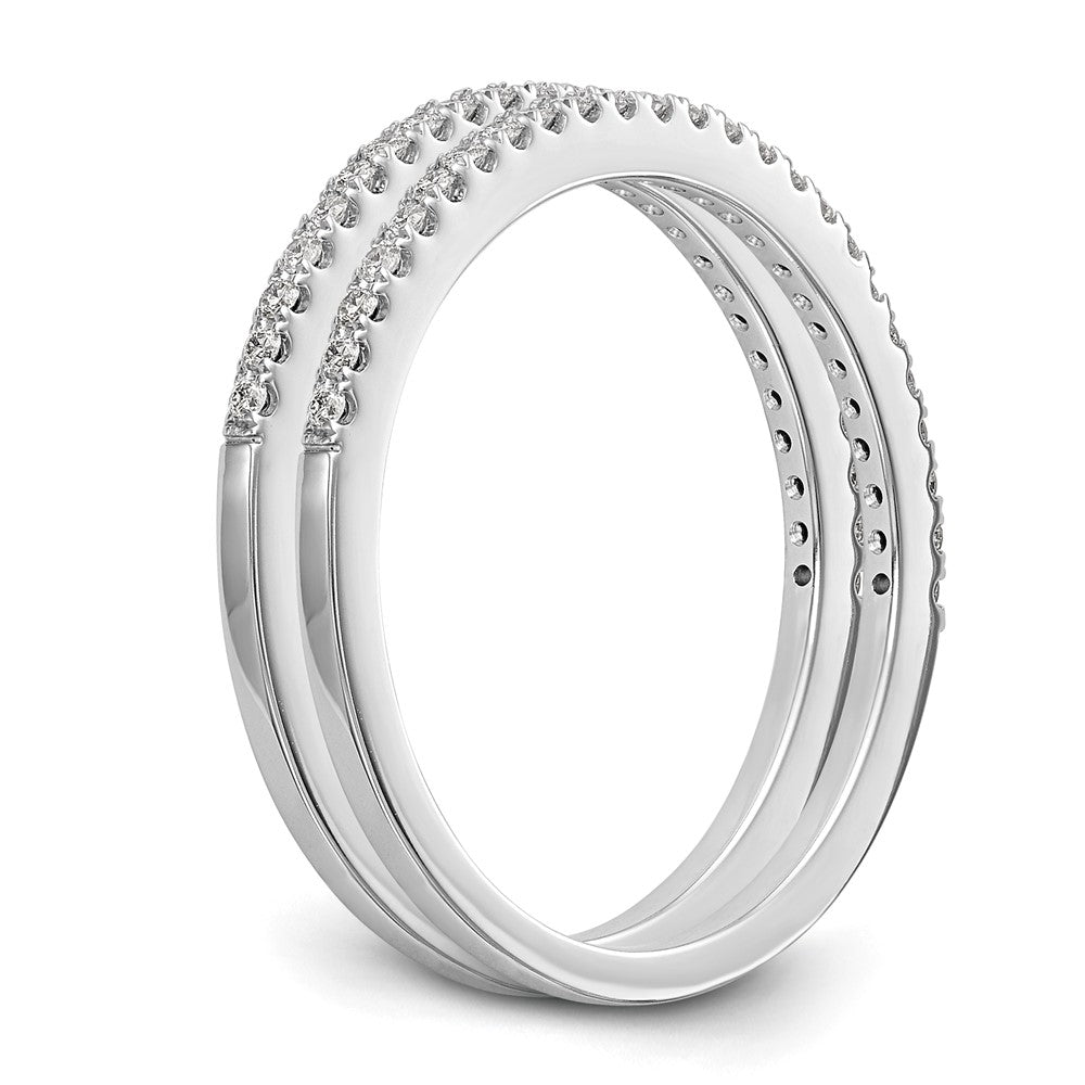 14k White Gold 1/4 carat Diamond Set of 2 Complete Wedding Bands