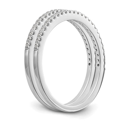 14k White Gold 1/4 carat Diamond Set of 2 Complete Wedding Bands