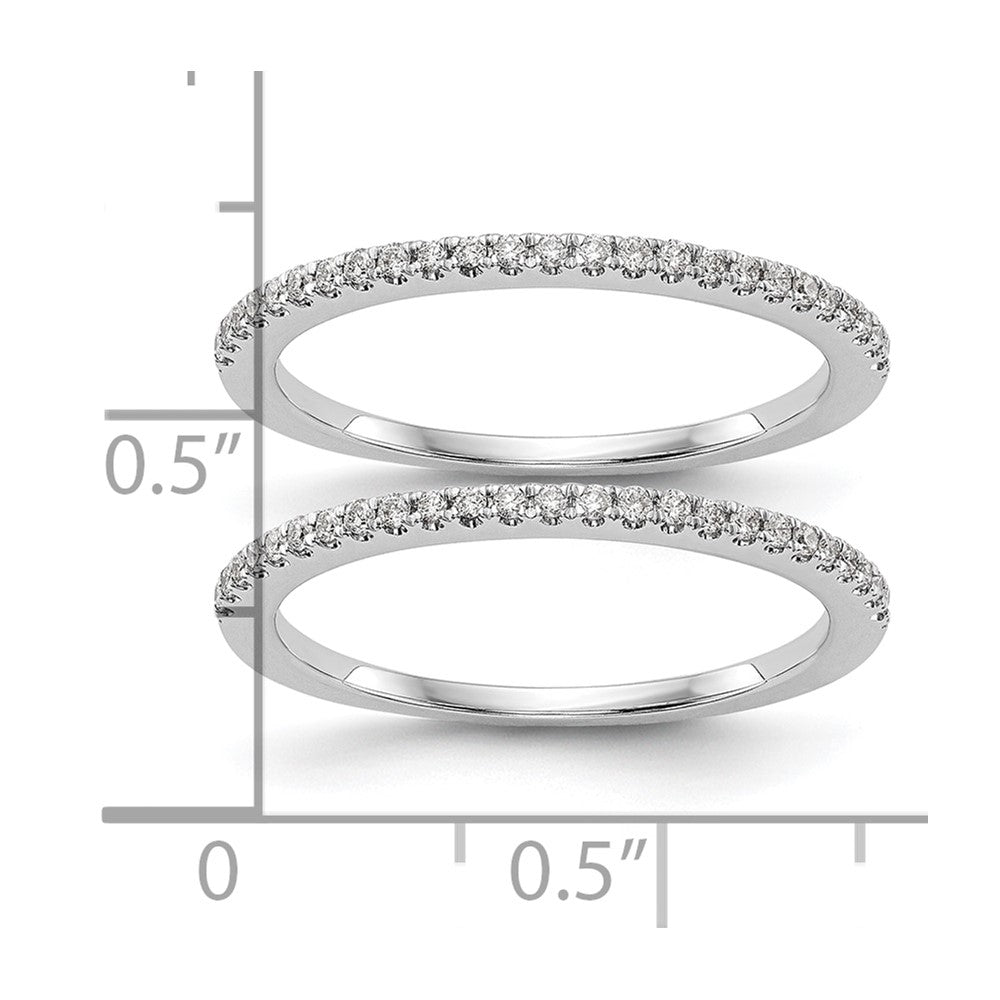 14k White Gold 1/4 carat Diamond Set of 2 Complete Wedding Bands