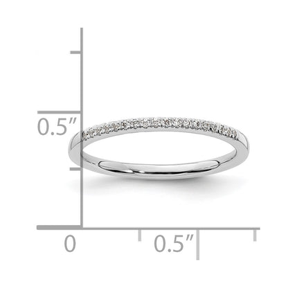 14k White Gold 1/10 carat Diamond Complete Wedding Band