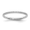 14k White Gold 1/10 carat Diamond Complete Wedding Band