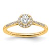14K Yellow Gold Round Diamond Semi-Mount Halo Engagement Ring