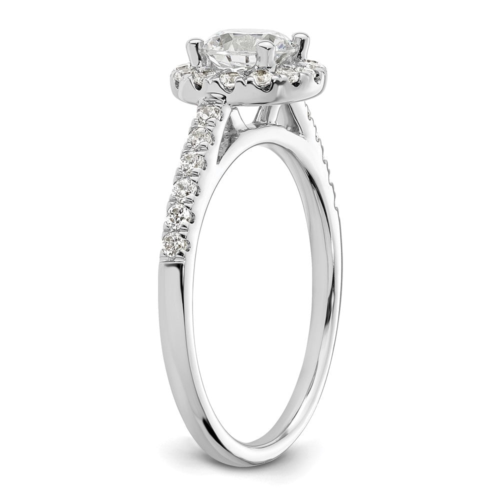 14K White Gold Halo (Holds 3/4 carat (5.8mm) Round Center) 3/8 carat  Diamond Semi-Mount Engagement Ring