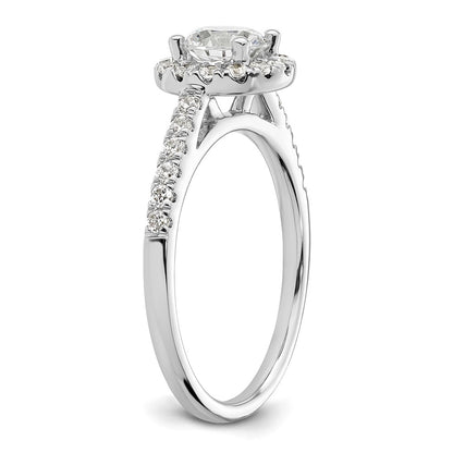 14K White Gold Halo (Holds 3/4 carat (5.8mm) Round Center) 3/8 carat  Diamond Semi-Mount Engagement Ring