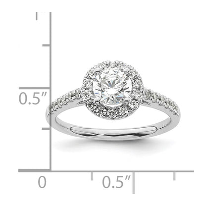 14K White Gold Halo (Holds 3/4 carat (5.8mm) Round Center) 3/8 carat  Diamond Semi-Mount Engagement Ring
