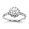 14K White Gold Halo (Holds 3/4 carat (5.8mm) Round Center) 3/8 carat  Diamond Semi-Mount Engagement Ring