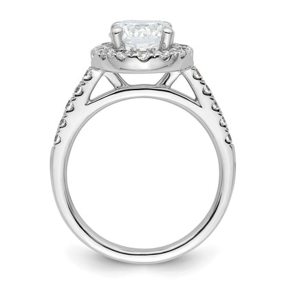 14K White Gold Halo (Holds 1.5 carat (7.5mm) Round Center) 3/4 carat  Diamond Semi-Mount Engagement Ring