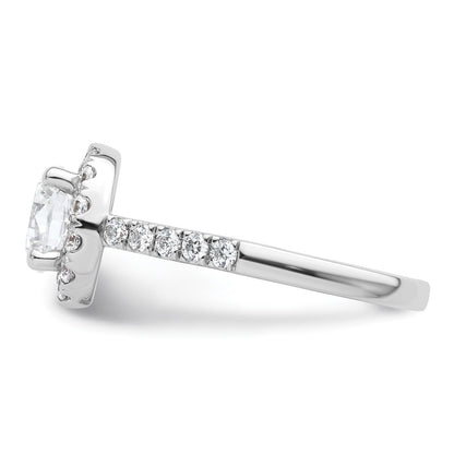 14K White Gold Halo (Holds 1.5 carat (7.5mm) Round Center) 3/4 carat  Diamond Semi-Mount Engagement Ring