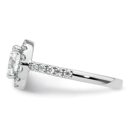 14K White Gold Halo (Holds 2 carat (8.2mm) Round Center) 7/8 carat  Diamond Semi-Mount Engagement Ring