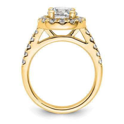 14K Round Diamond Semi-Mount Halo Engagement Ring