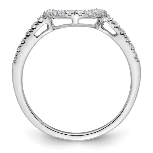 14k White Gold 1/5 carat Diamond Contoured Complete Wedding Band