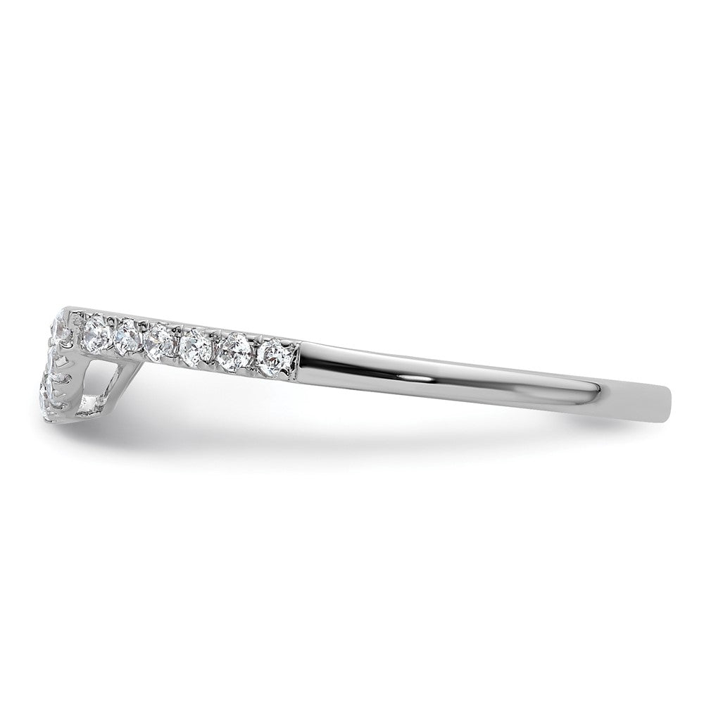 14k White Gold 1/5 carat Diamond Contoured Complete Wedding Band