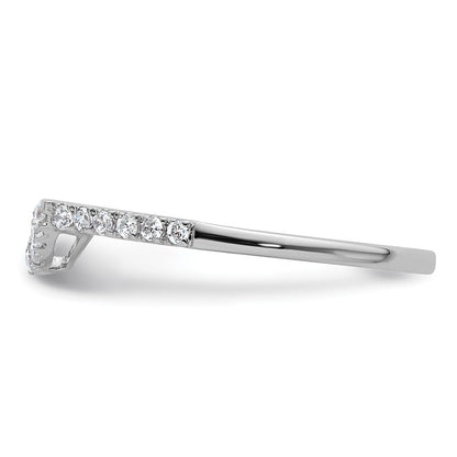 14k White Gold 1/5 carat Diamond Contoured Complete Wedding Band