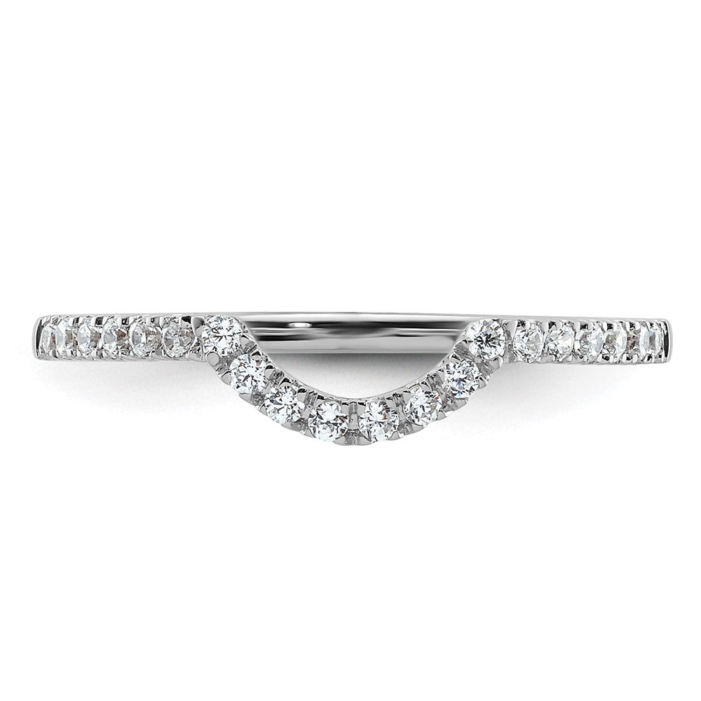 14k White Gold 1/5 carat Diamond Contoured Complete Wedding Band