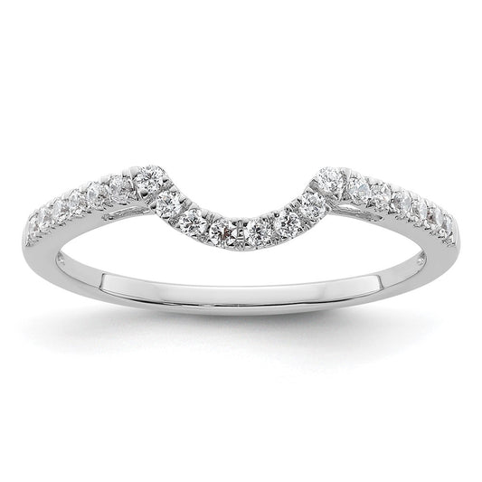 14k White Gold 1/5 carat Diamond Contoured Complete Wedding Band
