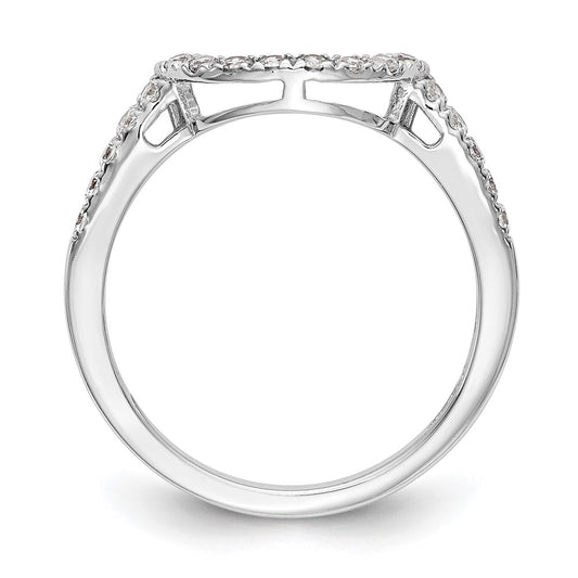 14k White Gold 1/4 carat Diamond Contoured Complete Wedding Band