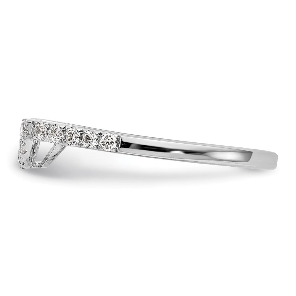14k White Gold 1/4 carat Diamond Contoured Complete Wedding Band