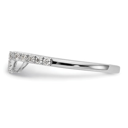 14k White Gold 1/4 carat Diamond Contoured Complete Wedding Band