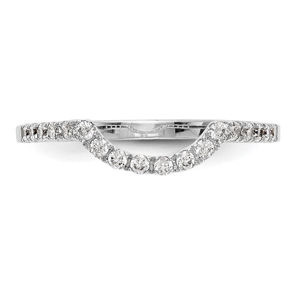 14k White Gold 1/4 carat Diamond Contoured Complete Wedding Band