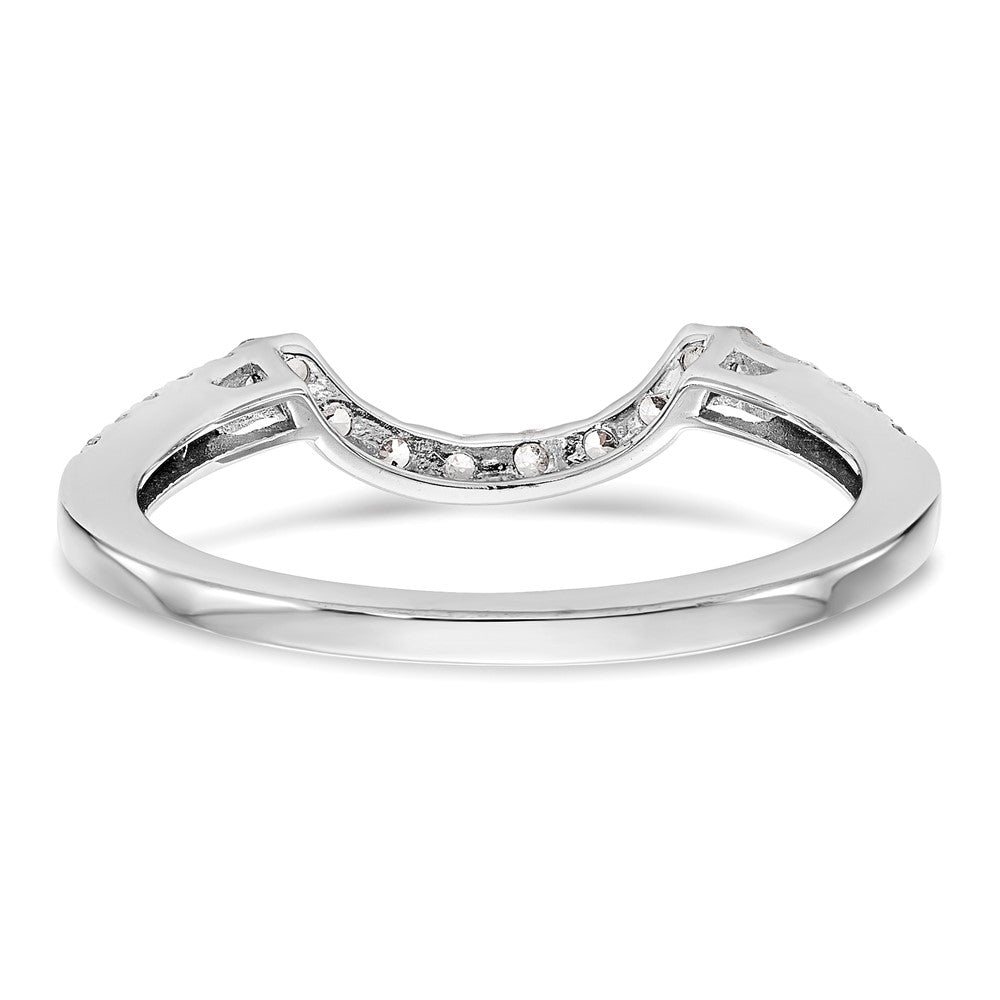 14k White Gold 1/4 carat Diamond Contoured Complete Wedding Band