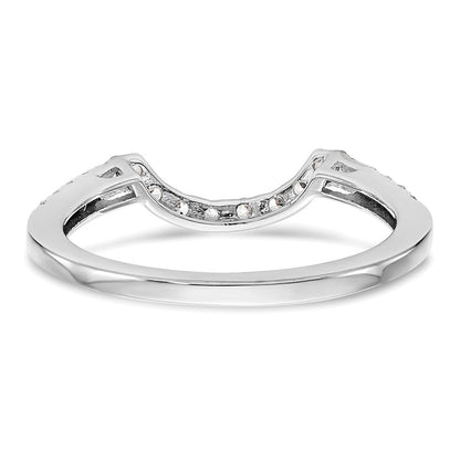 14k White Gold 1/4 carat Diamond Contoured Complete Wedding Band