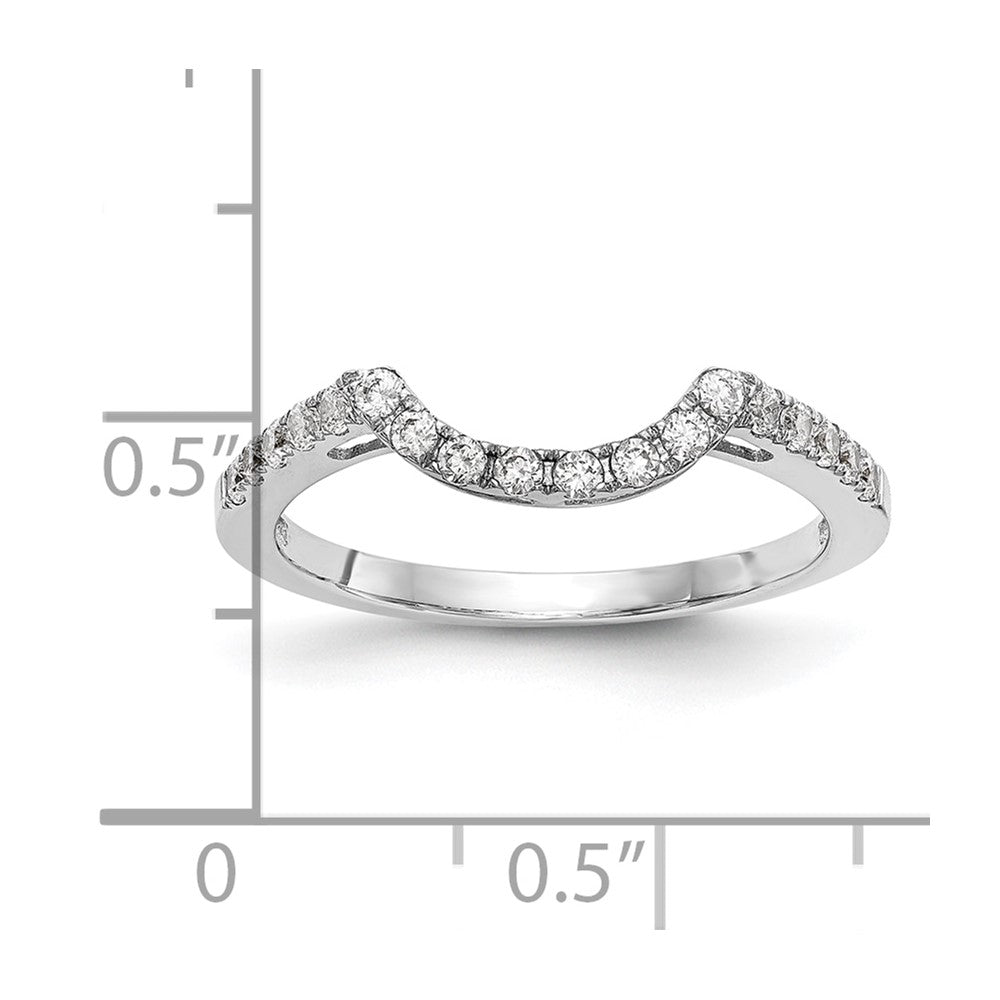 14k White Gold 1/4 carat Diamond Contoured Complete Wedding Band