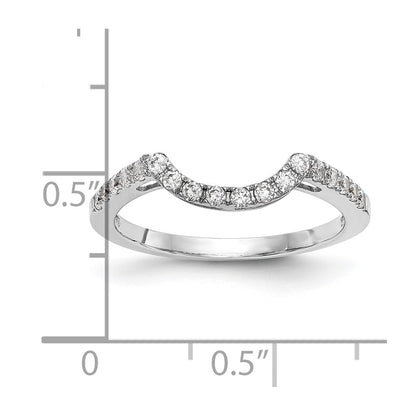 14k White Gold 1/4 carat Diamond Contoured Complete Wedding Band