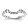 14k White Gold 1/4 carat Diamond Contoured Complete Wedding Band