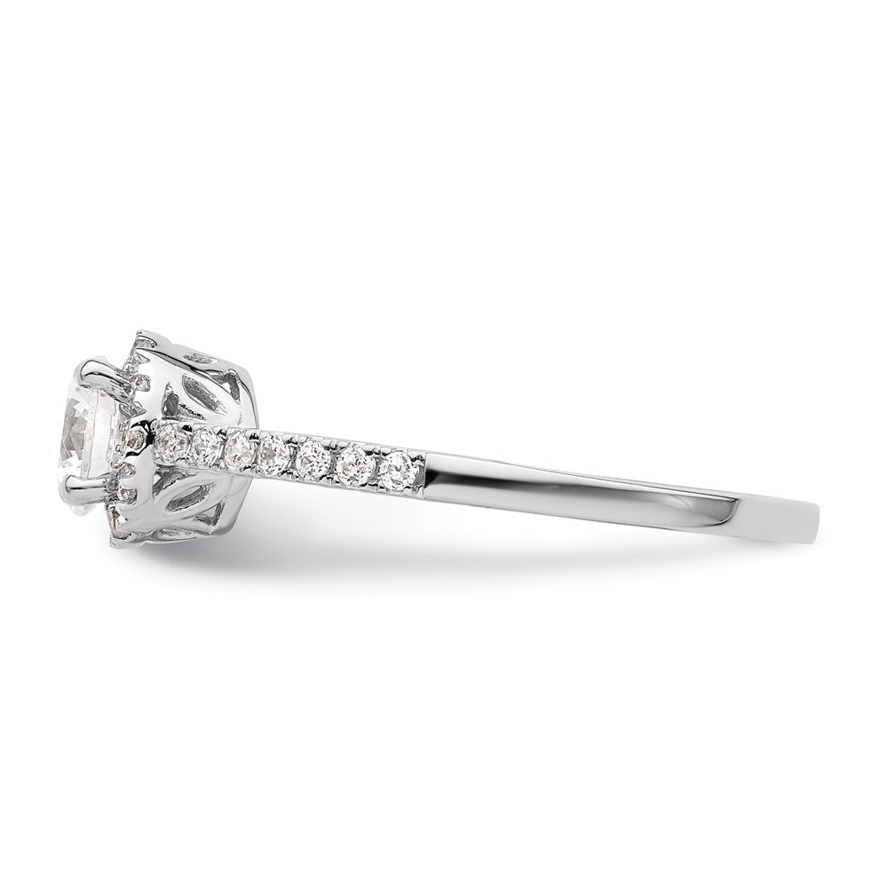 14K White Gold Eternal Promise Lab Grown VS/SI+ G+ Dia Halo Complete Ring