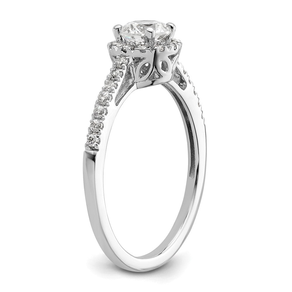 14K White Gold Eternal Promise Lab Grown VS/SI+ G+ Dia Halo Complete Ring