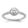 14K White Gold Eternal Promise Lab Grown VS/SI+ G+ Dia Halo Complete Ring