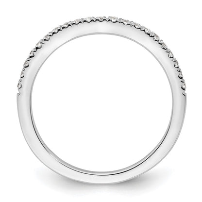 14k White Gold 1/5 carat Diamond Contoured Complete Wedding Band