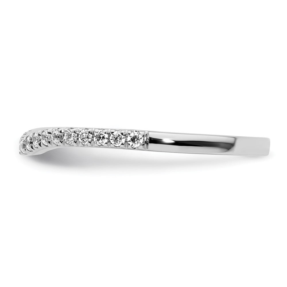 14k White Gold 1/5 carat Diamond Contoured Complete Wedding Band