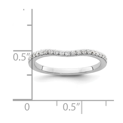 14k White Gold 1/5 carat Diamond Contoured Complete Wedding Band
