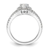 14K White Gold Halo Plus (Holds 1/2 carat (5.2mm) Round Center) 1/2 carat Diamond Semi-Mount Engagement Ring