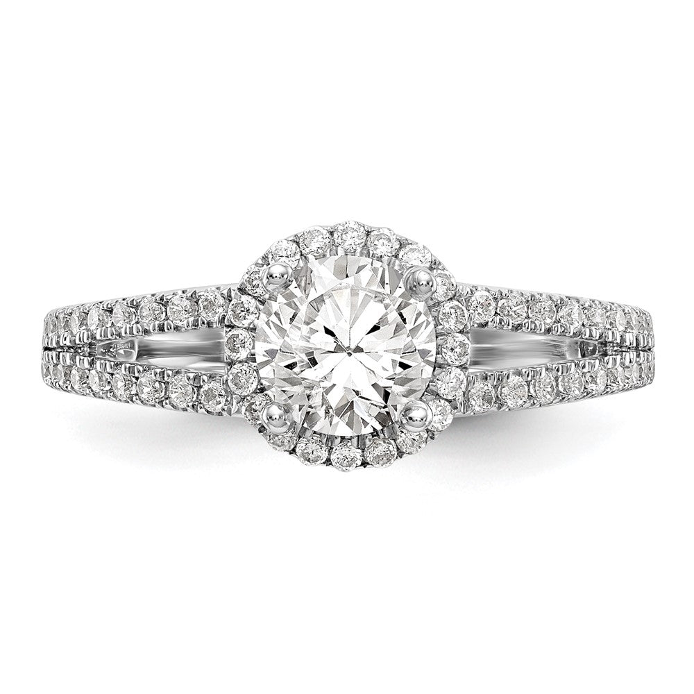 14k White Gold 1/3 carat Lab Grown Diamond VS/SI+ G+ 3/4 carat Center Round Semi Mount Engagement Ring