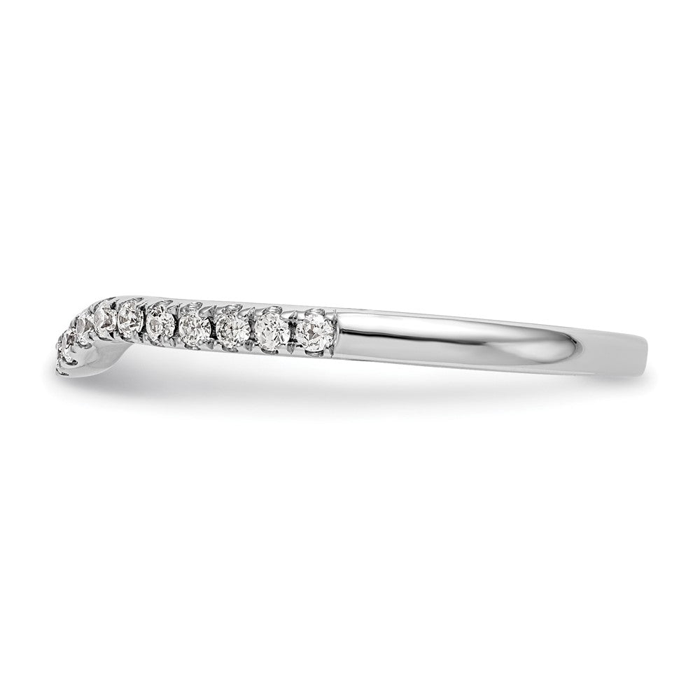 14k White Gold 1/4 carat Diamond Contoured Complete Wedding Band