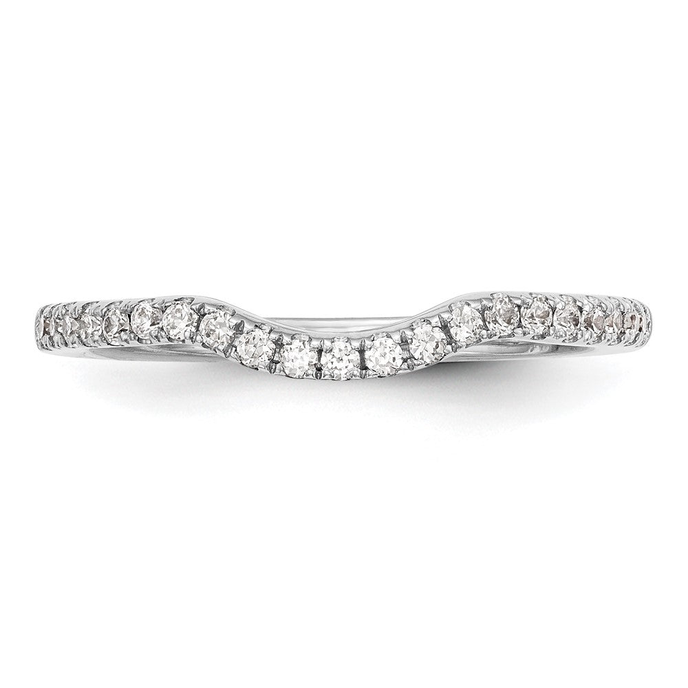 14k White Gold 1/4 carat Diamond Contoured Complete Wedding Band