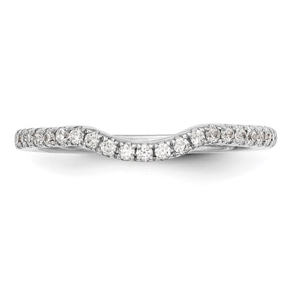 14k White Gold 1/4 carat Diamond Contoured Complete Wedding Band